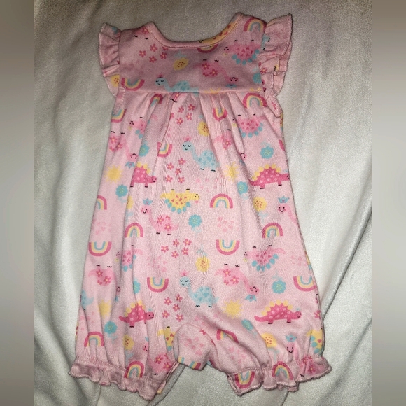 GIRLS DINOSAUR ONE PIECE PINK 3/6M- CJP - Picture 4 of 4